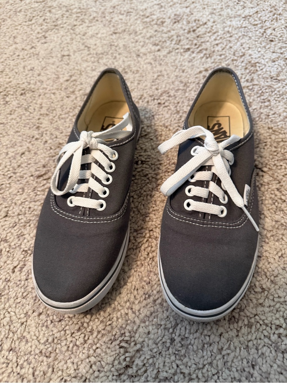 Mens or Women’s Vans Canvas Lace-Up Sneakers in Dark Gray